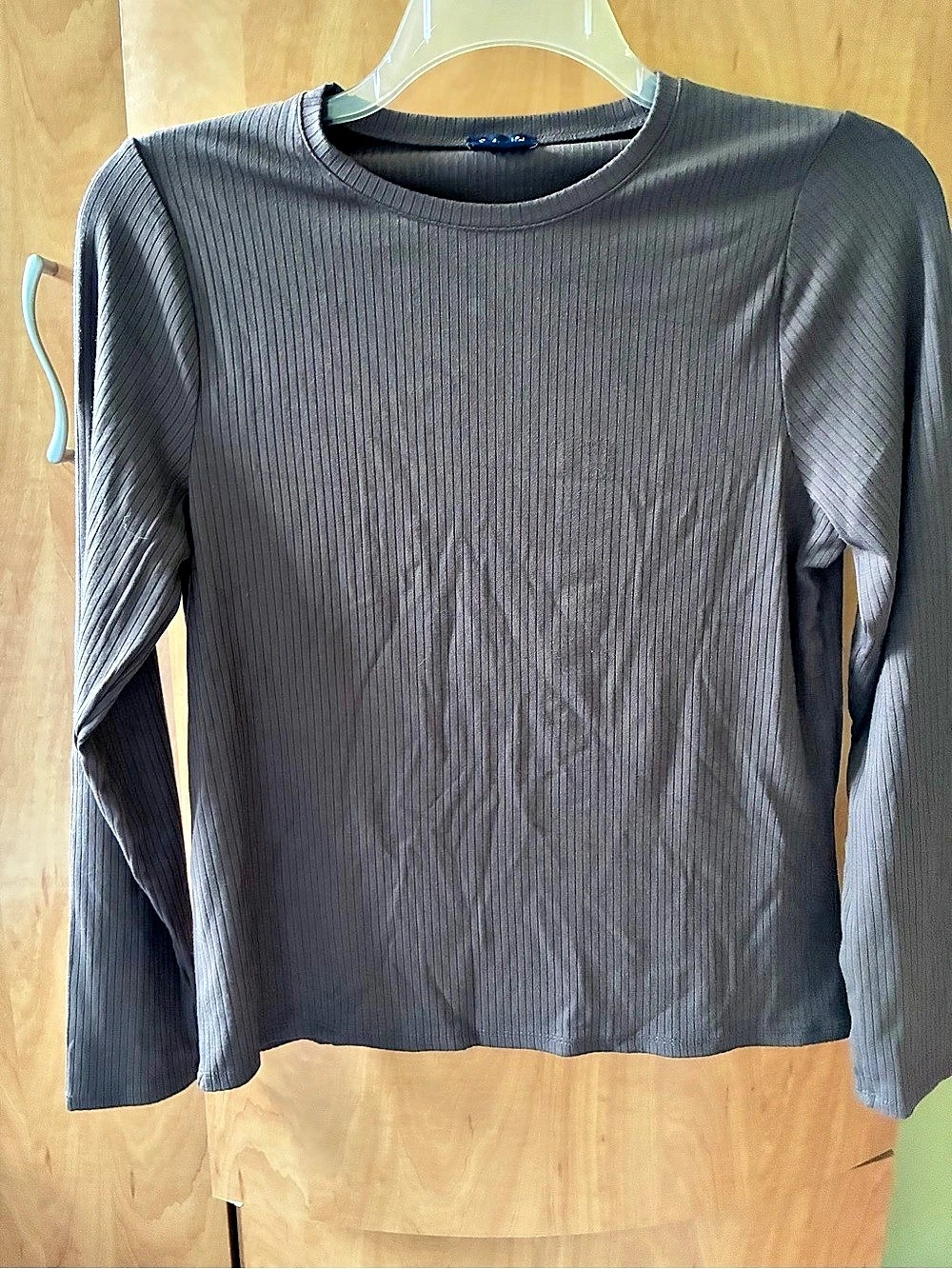Splendid Ribbed Long Sleeve Top in Brown Large